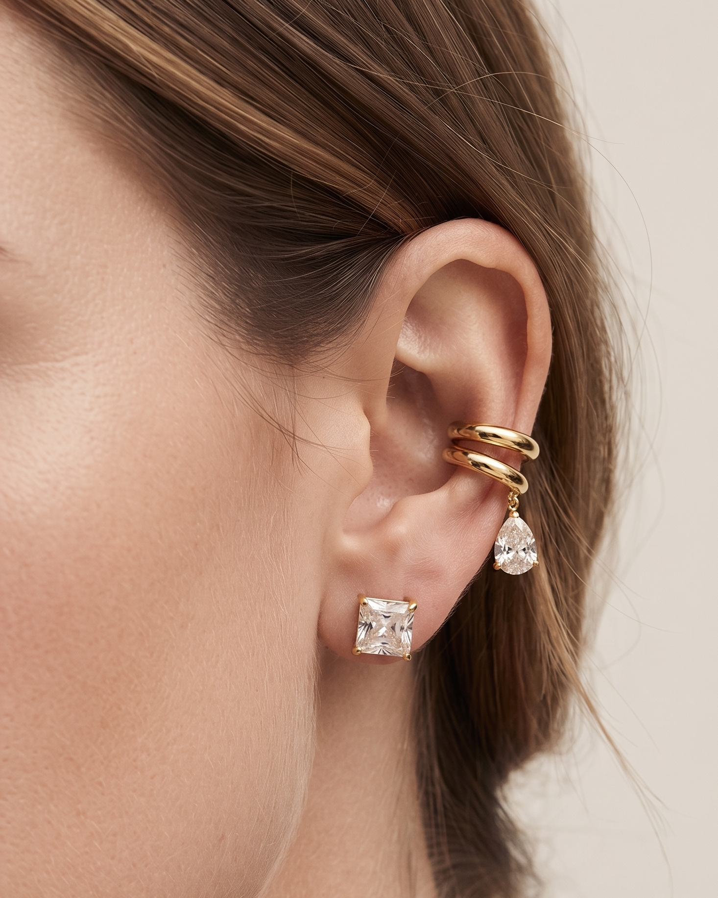 Elyndra Pear Shaped Left Ear Cuff
