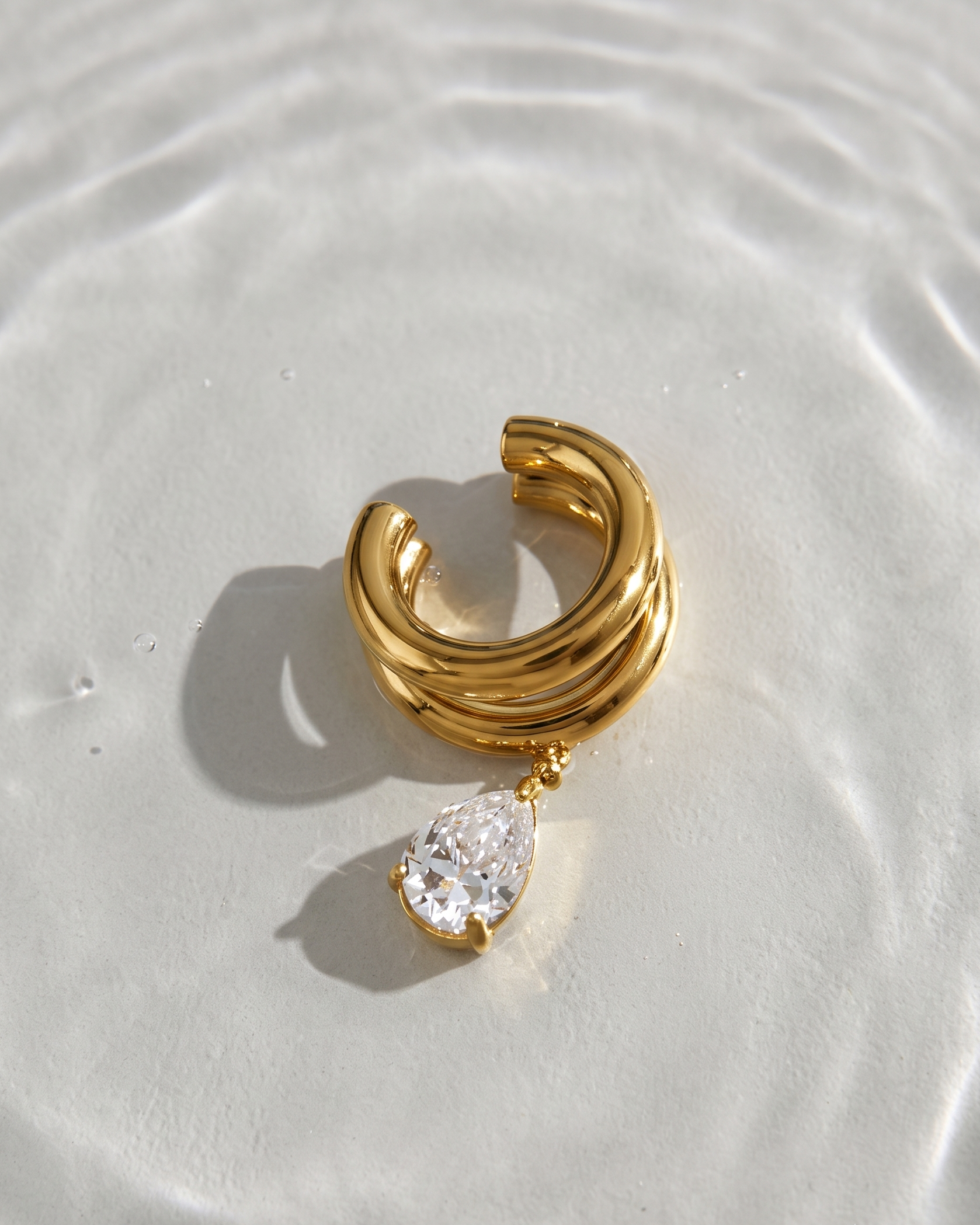 Elyndra Pear Shaped Left Ear Cuff