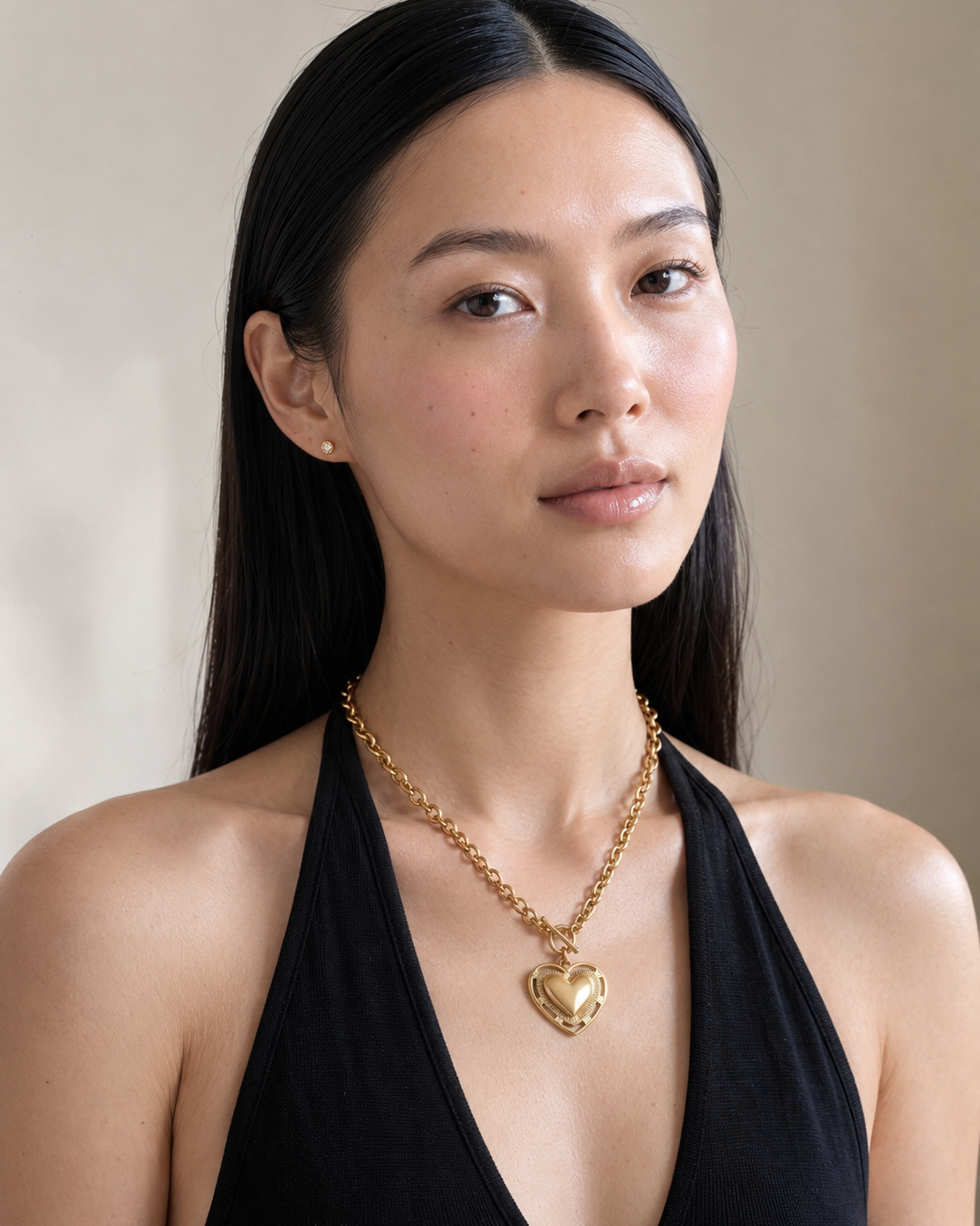 Amour Heart Medallion Necklace