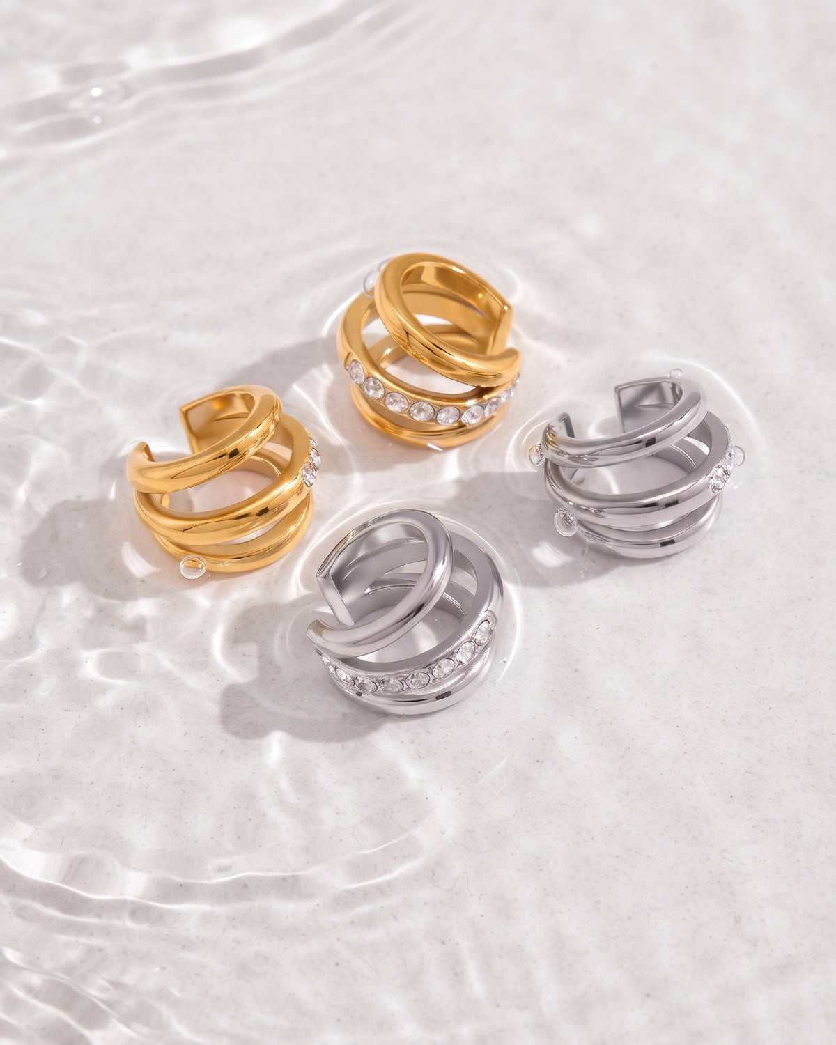 Eliana Crystal Ear Cuffs