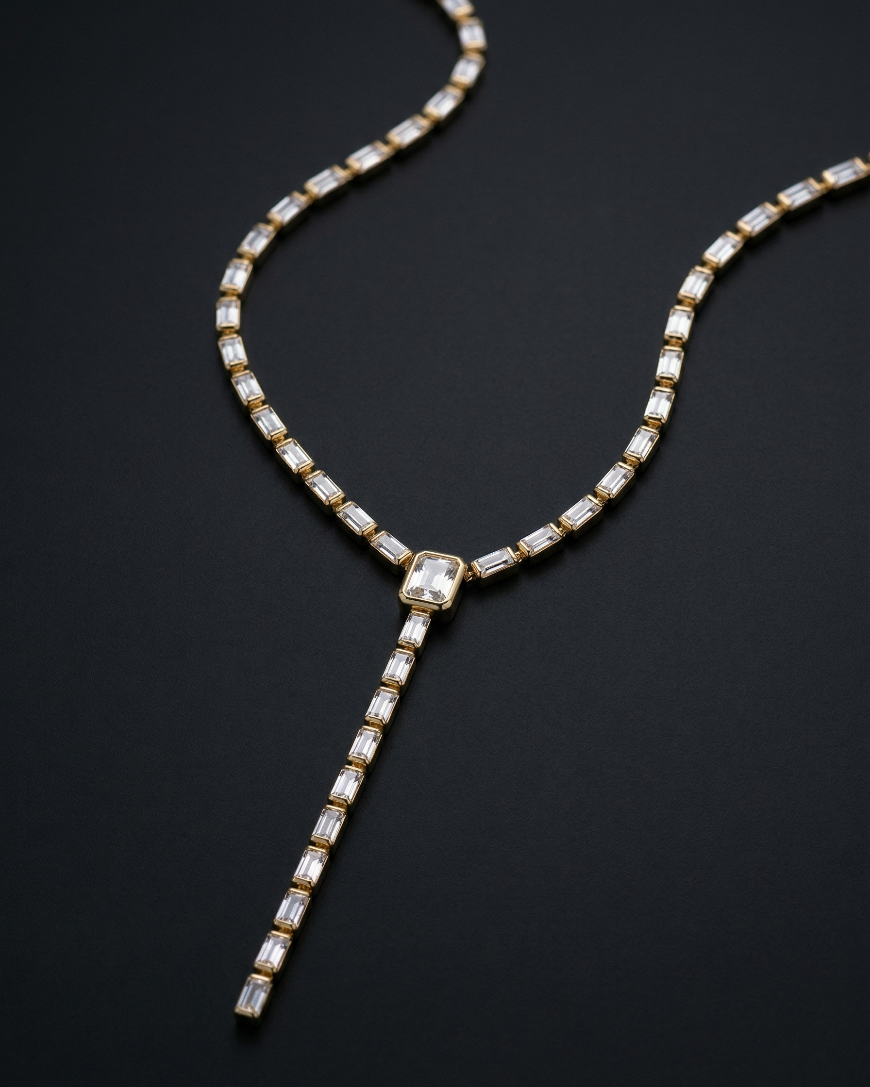 Diamond necklace on a black background