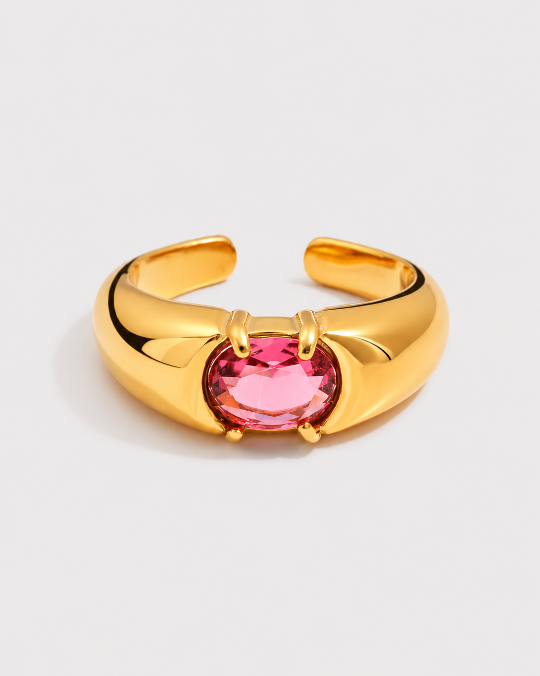 Paloma Ring - Magenta crystal, Gold band