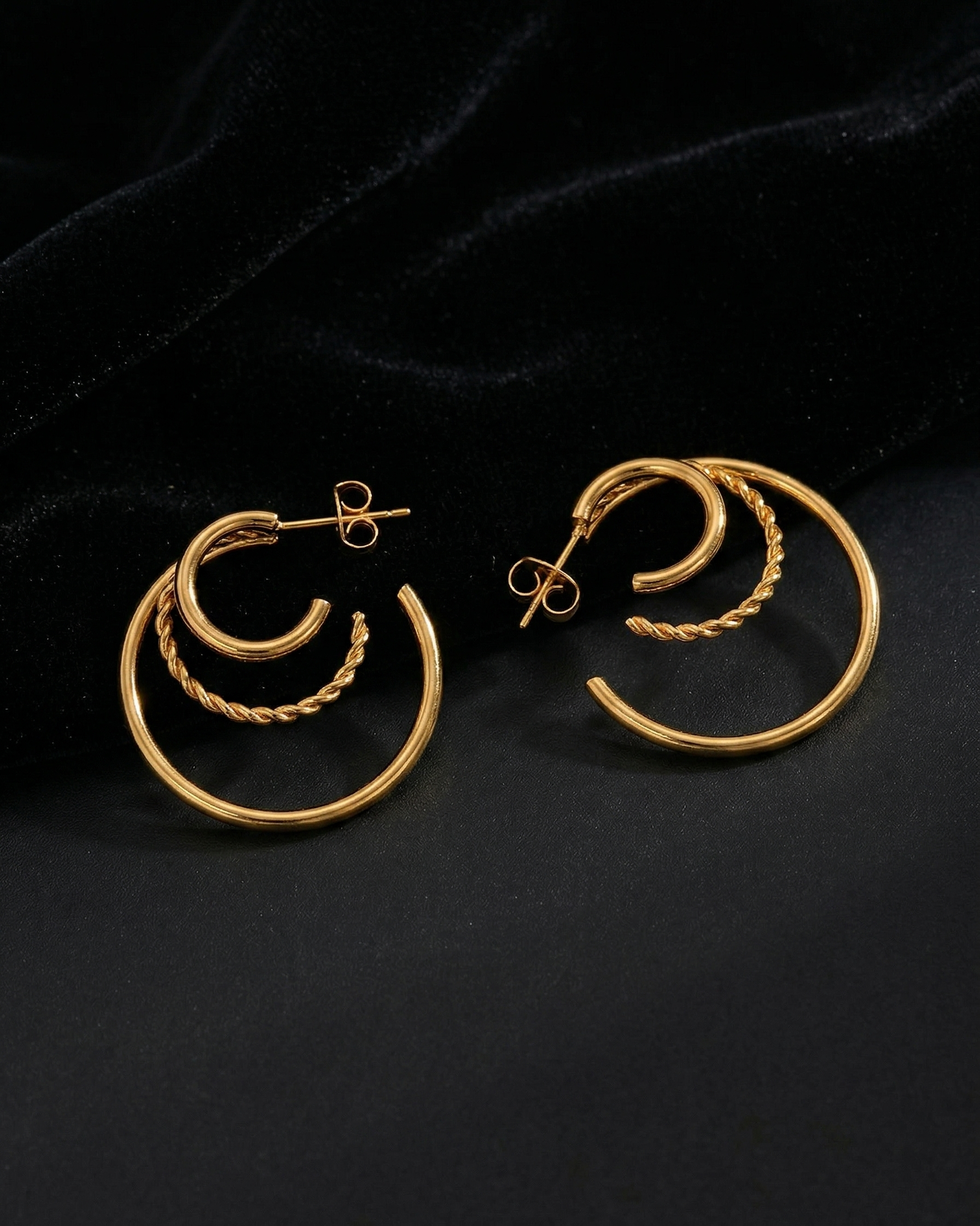 Valencia Triple Hoop Earrings