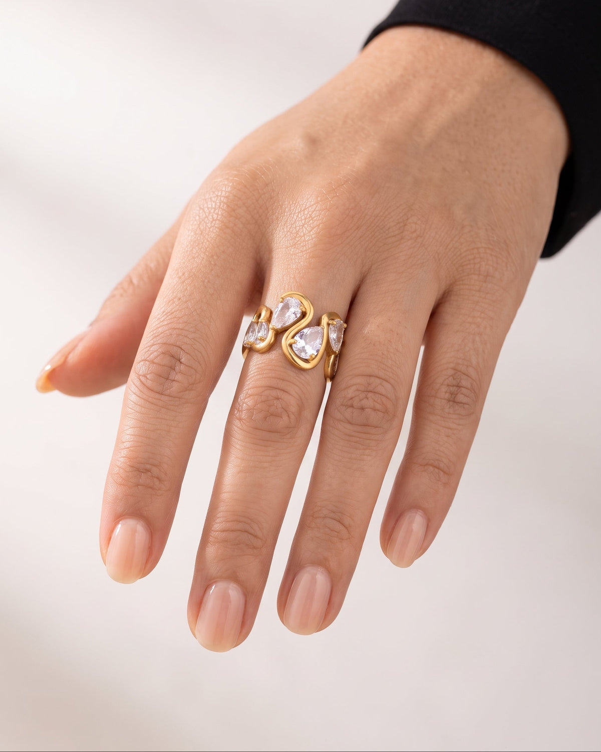 Ariane Pear Crystal Ring