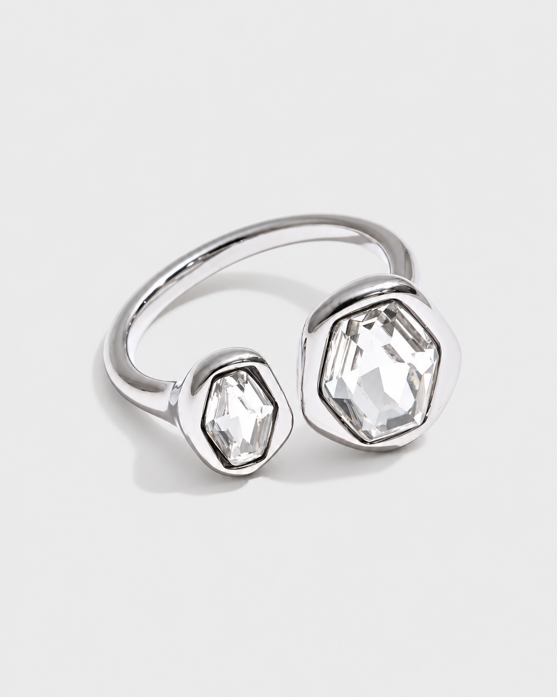 silver toned open ring