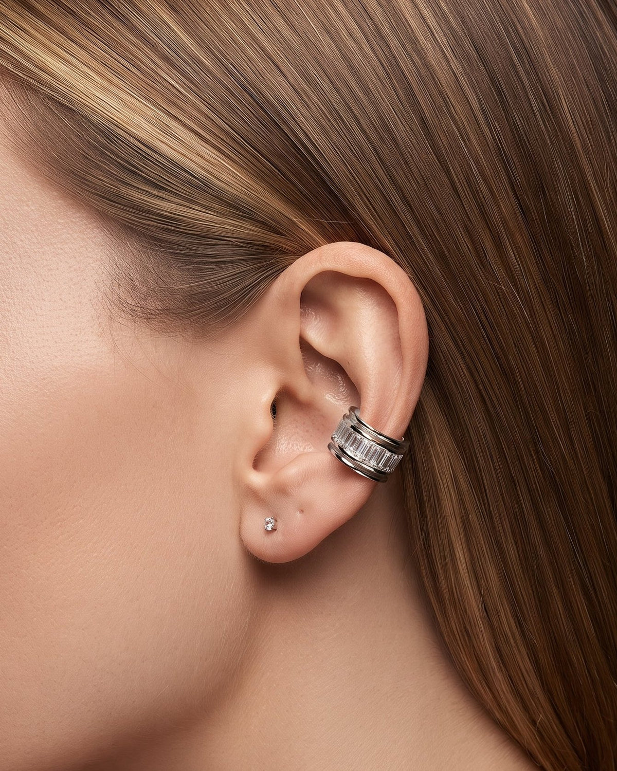 silver toned ear cuff
