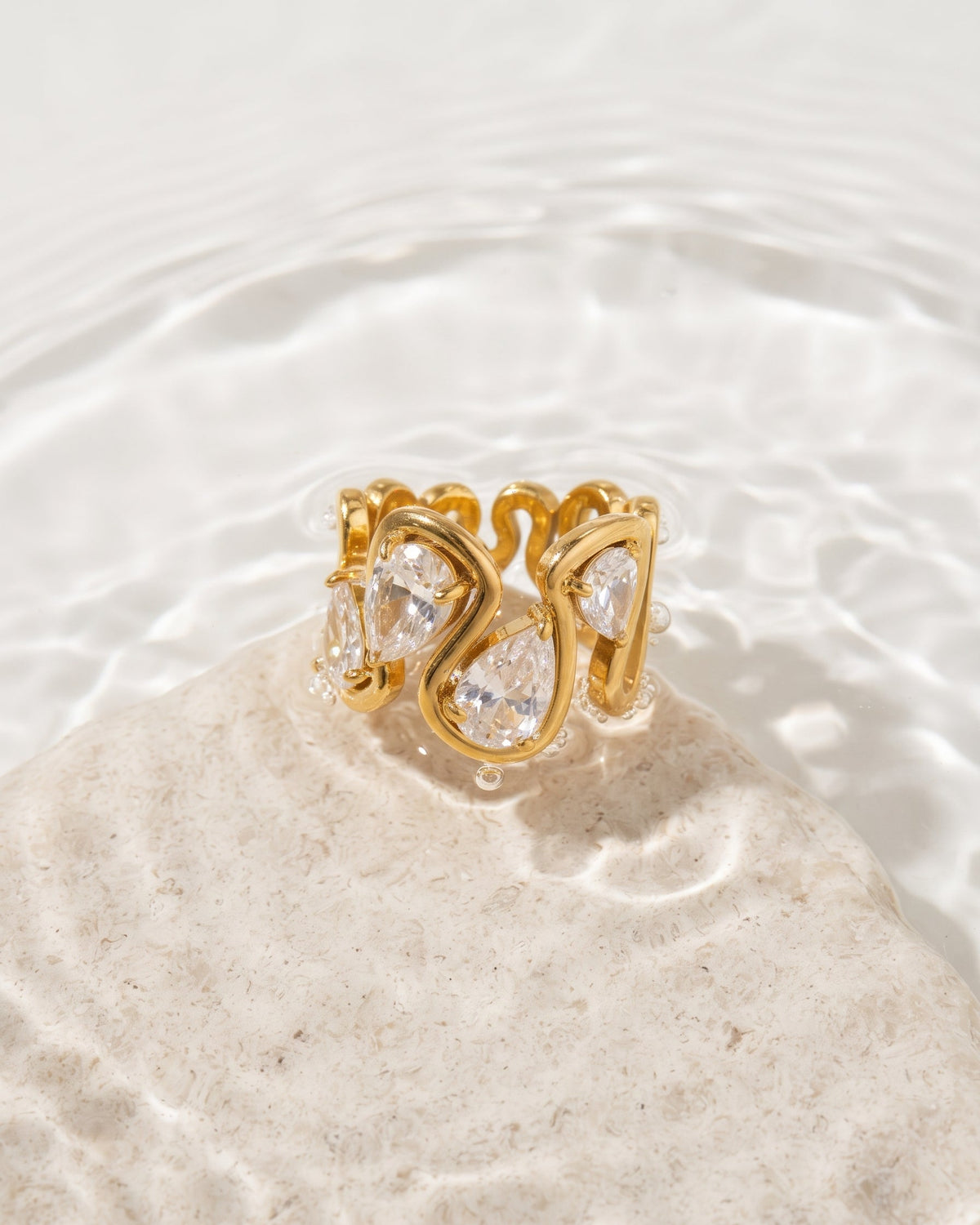 Ariane Pear Crystal Ring
