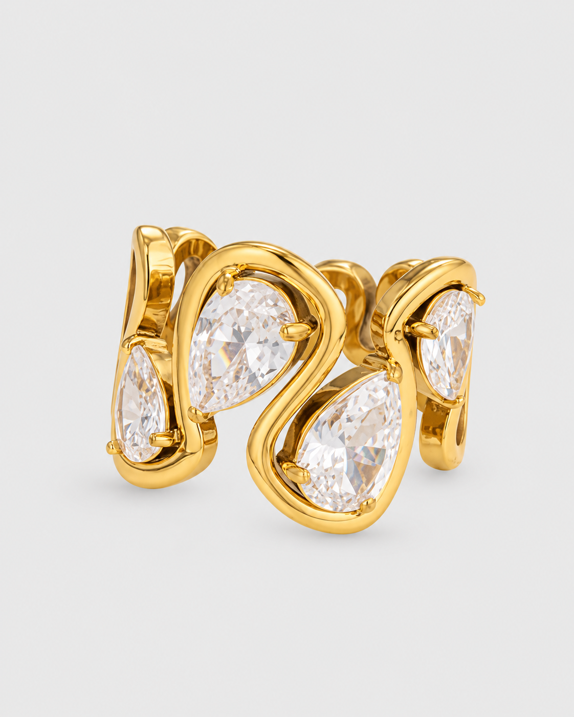 Ariane Pear Crystal Ring