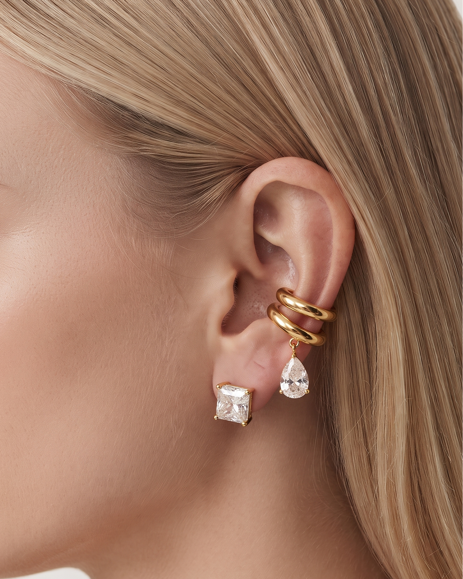 Elyndra Pear Shaped Left Ear Cuff