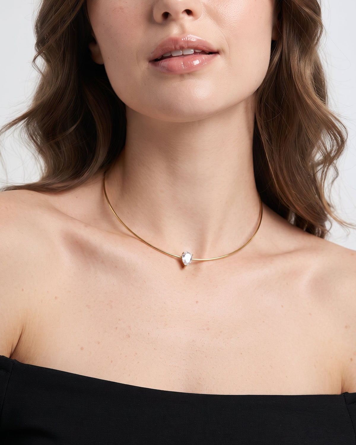 Isaline Pear Crystal Choker