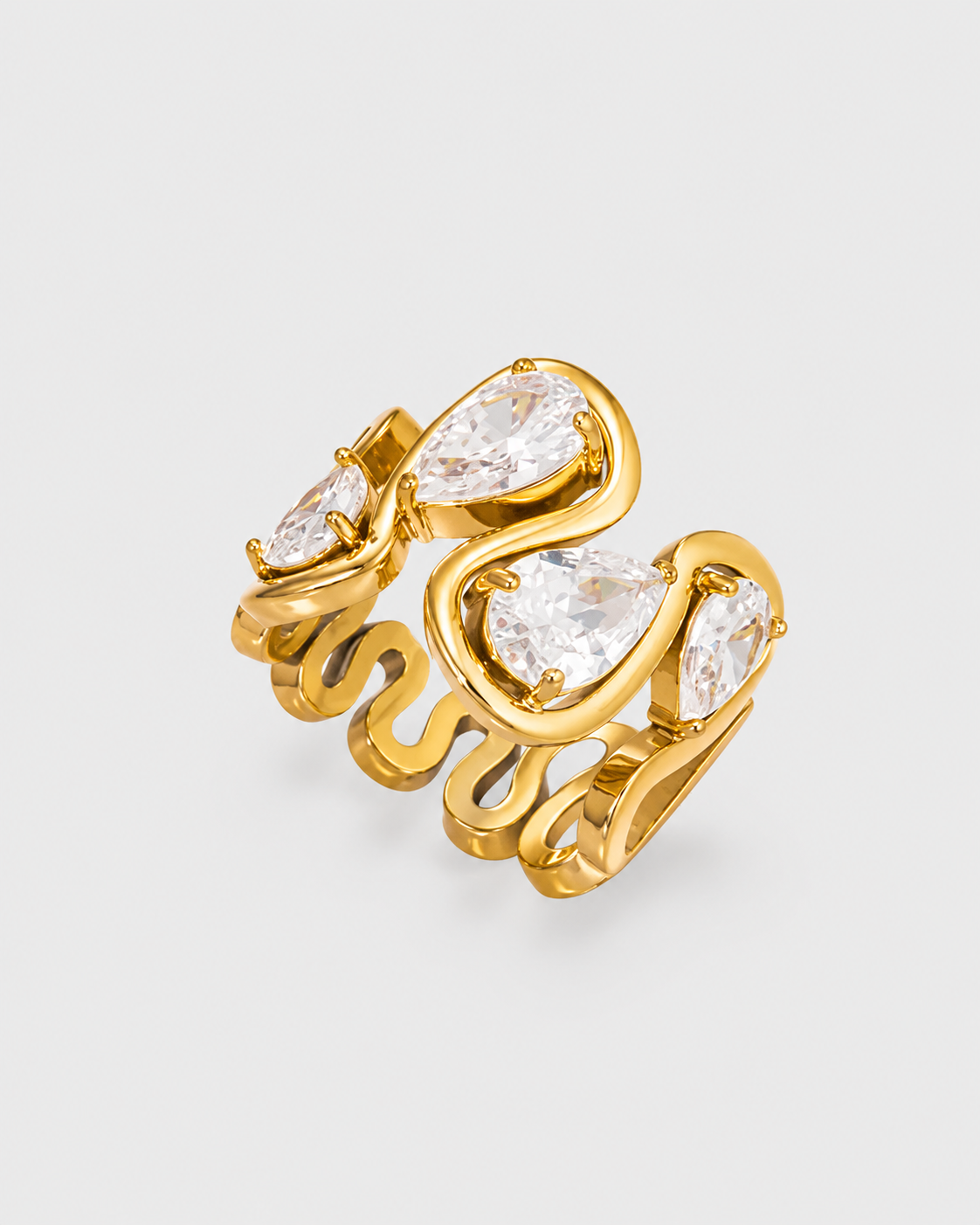 Ariane Pear Crystal Ring